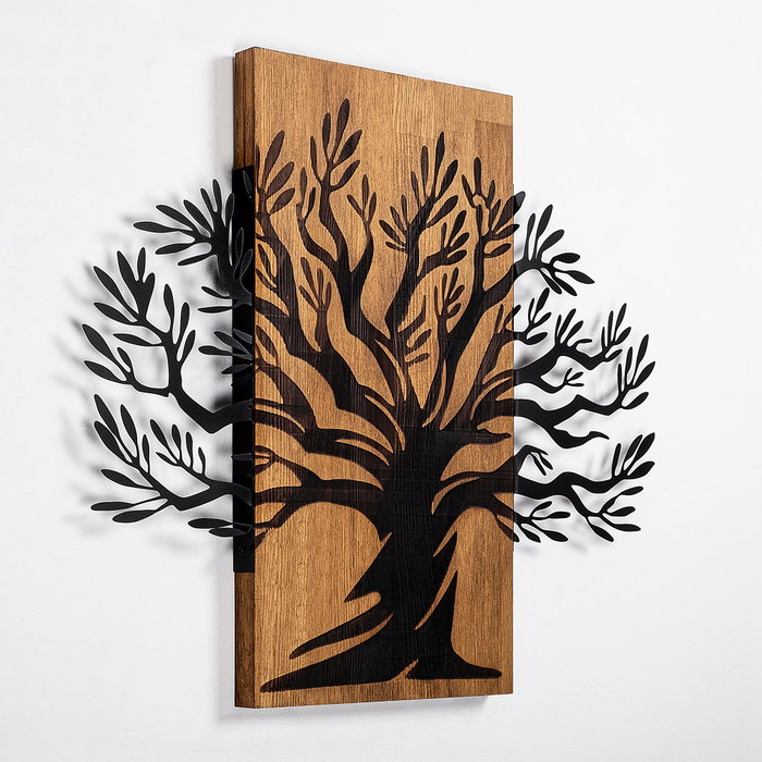Wallity Monumental Tree Escultura de Pared en Nogal y Negro